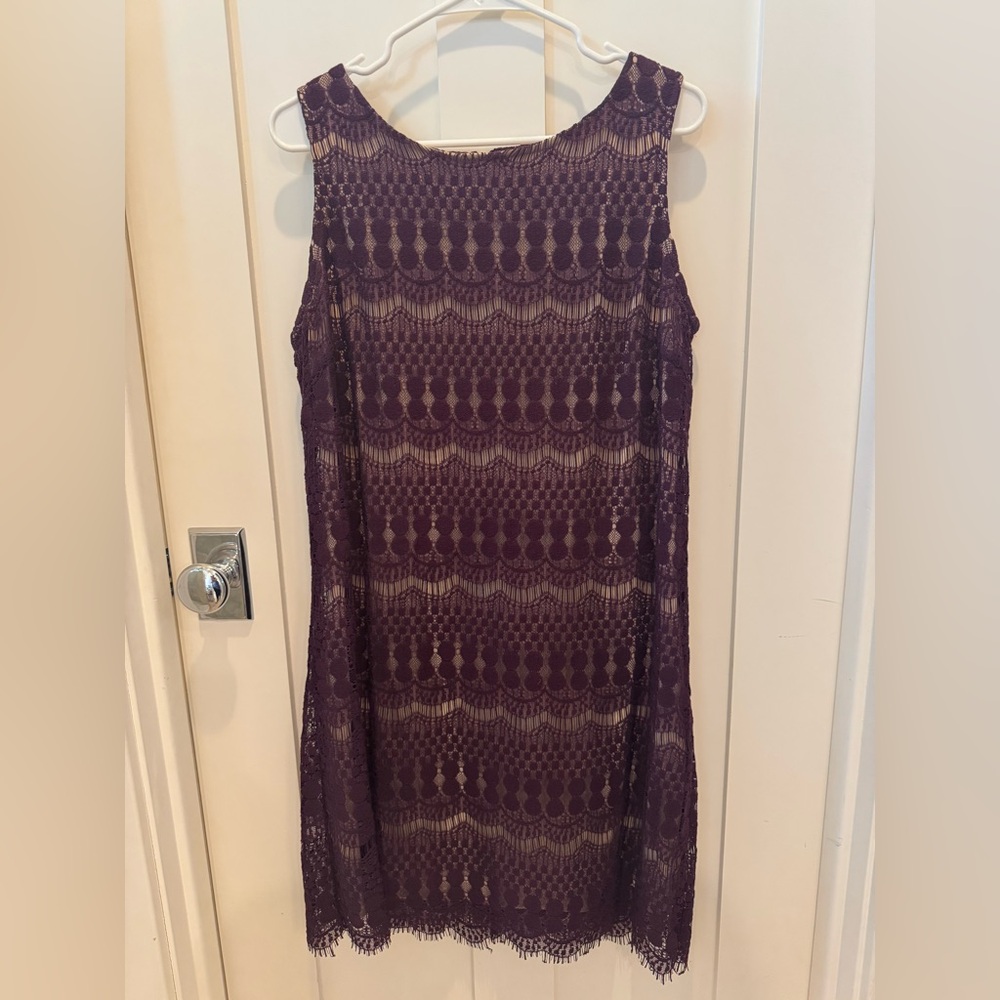 Purple Lace Sleeveless Dress